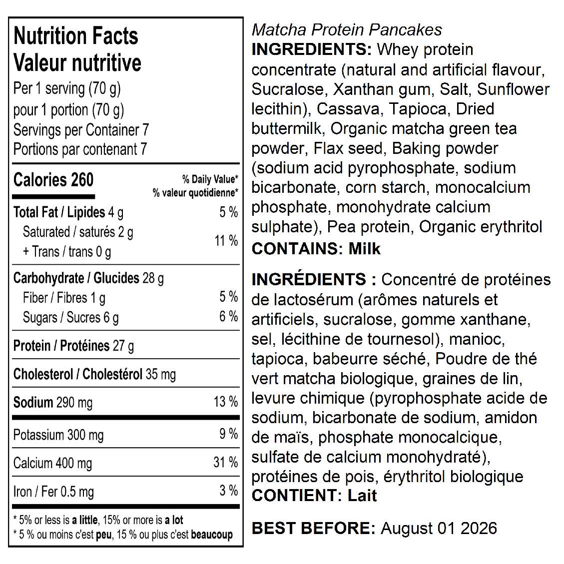 Matcha High Protein Pancake Mix