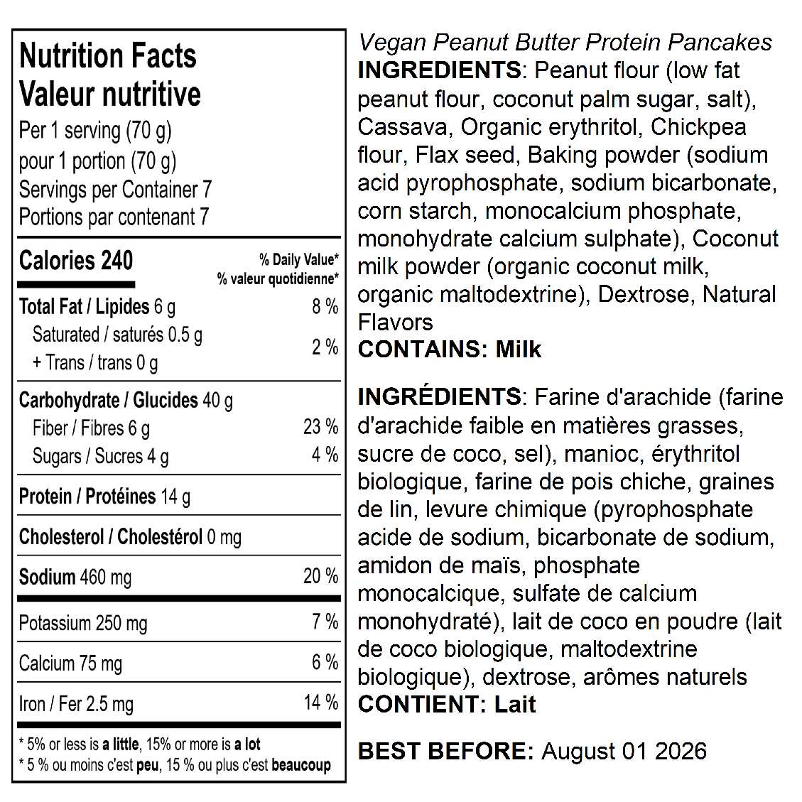 Vegan Peanut Butter Protein Pancake Mix