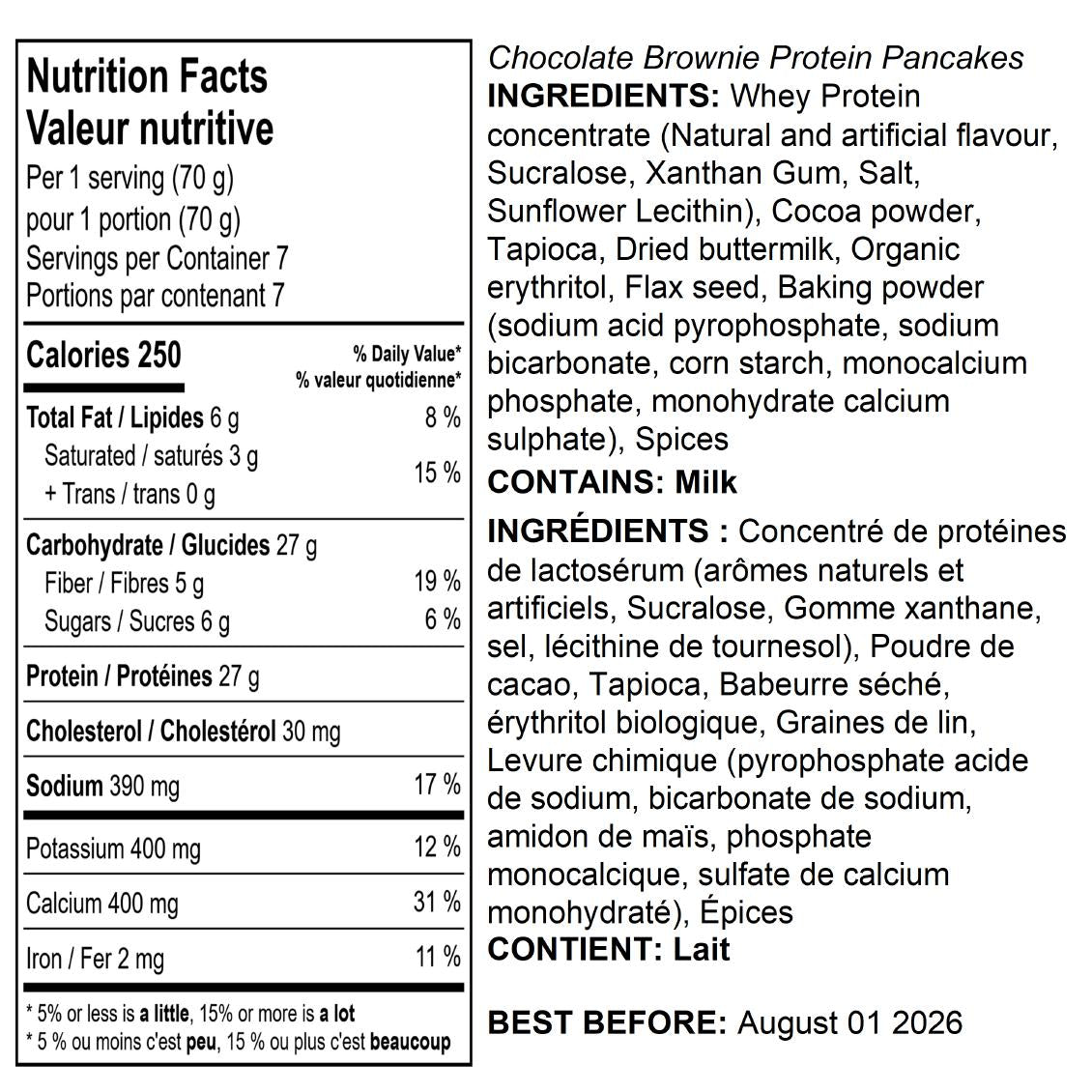 Chocolate Brownie High Protein Pancake Mix